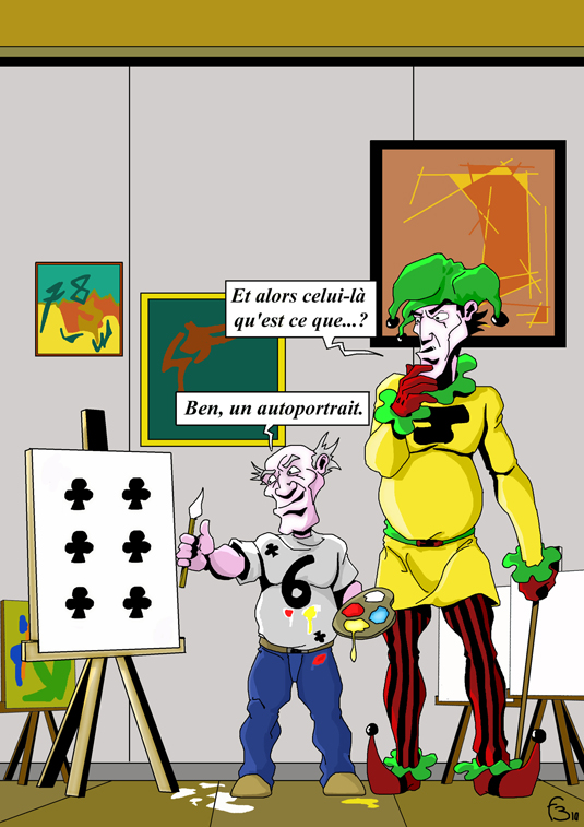 Numéro 6 peint son autoportrait sous les yeux incrédule du Joker